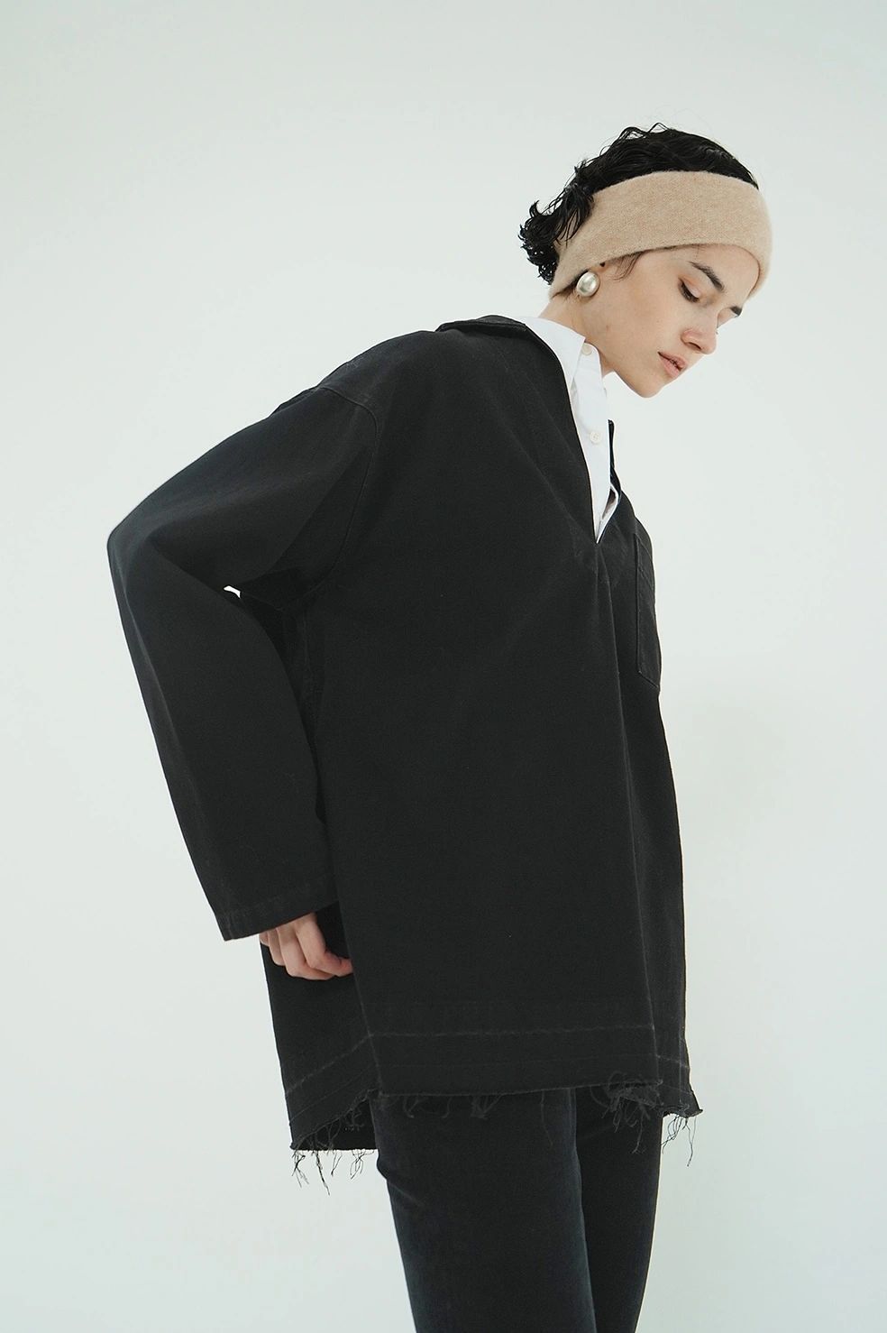 ライトオンス デニムシャツ - DENIM OVER SKIPPER SHIRTS (BLACK)