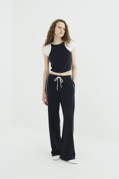 パイルセットアップ - PILE CONTRAST LINE SET UP (NAVY)