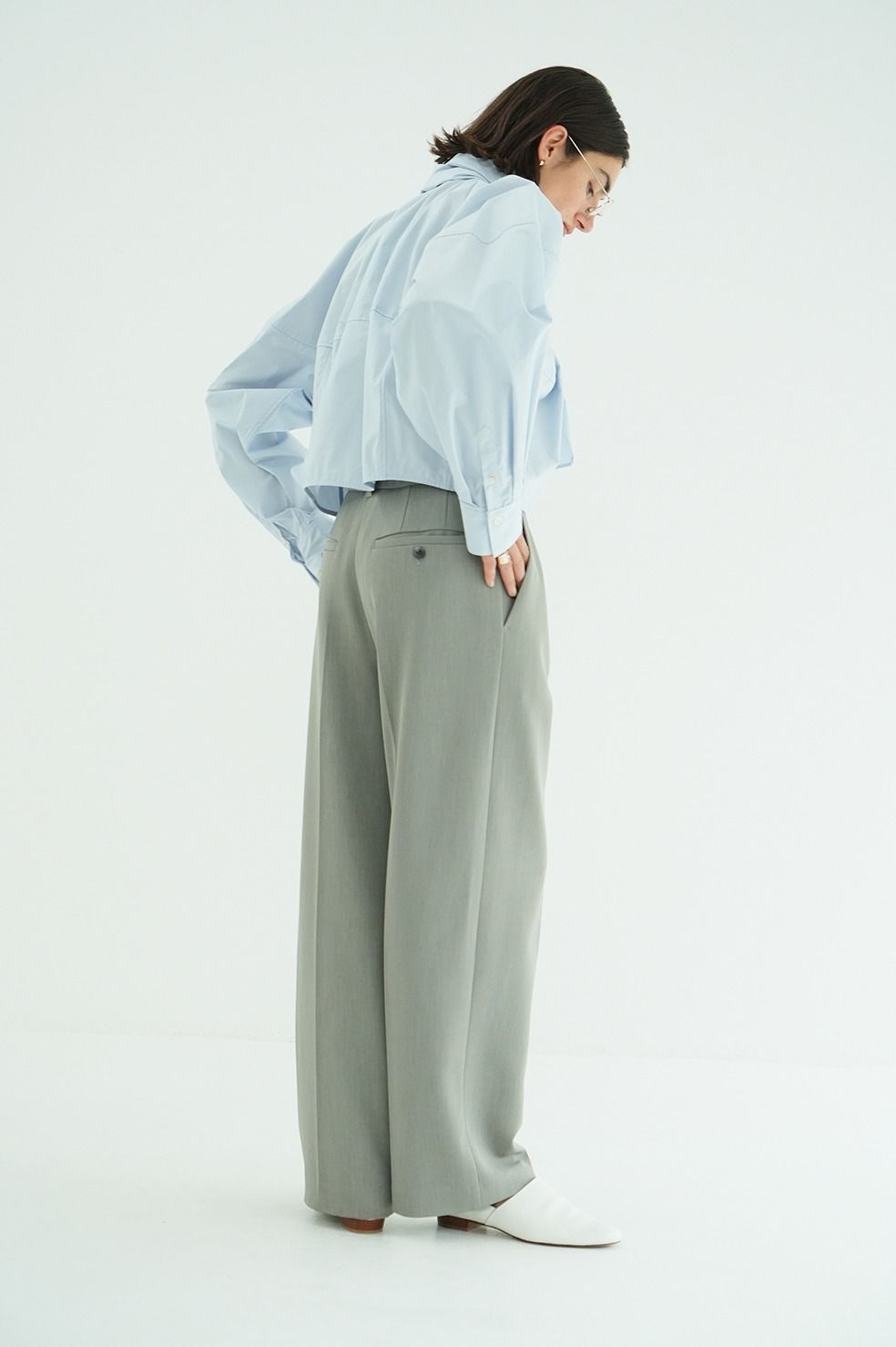 ツーウェイタックストレートパンツ - 2WAY TUCK STRAIGHT PANTS (GREY)