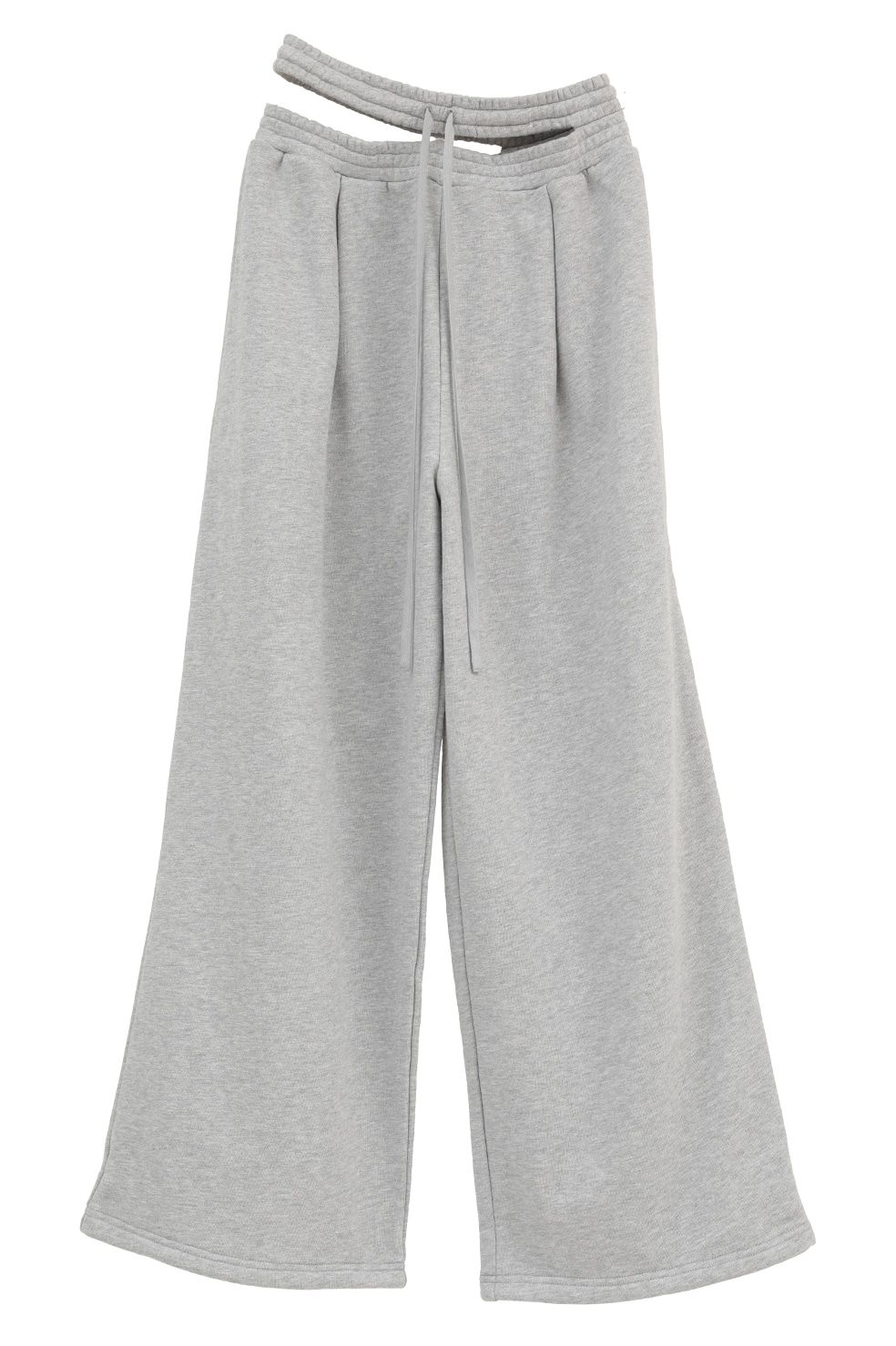 スラッシュ ウエスト スウェットパンツ - SLASH WAIST SWEAT PANTS (GREY)