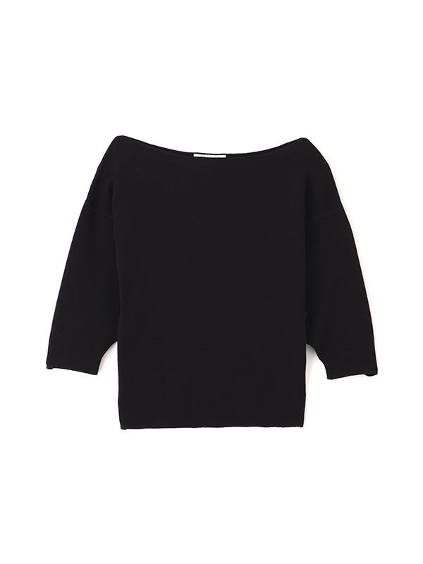 ボートネックニットプルオーバー （BLACK)