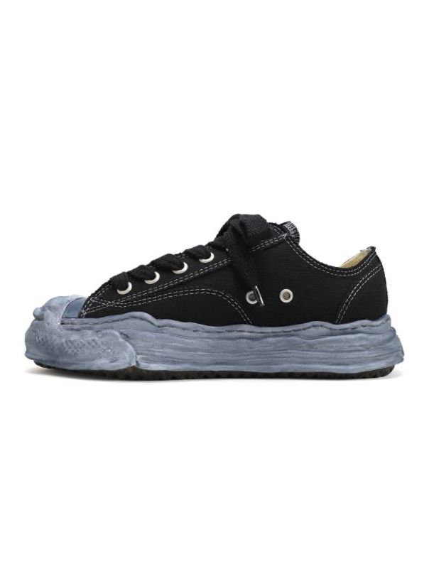"HANK" OG Sole Over-Dyed Canvas Low-top Sneaker- A08FW719 - BLACK