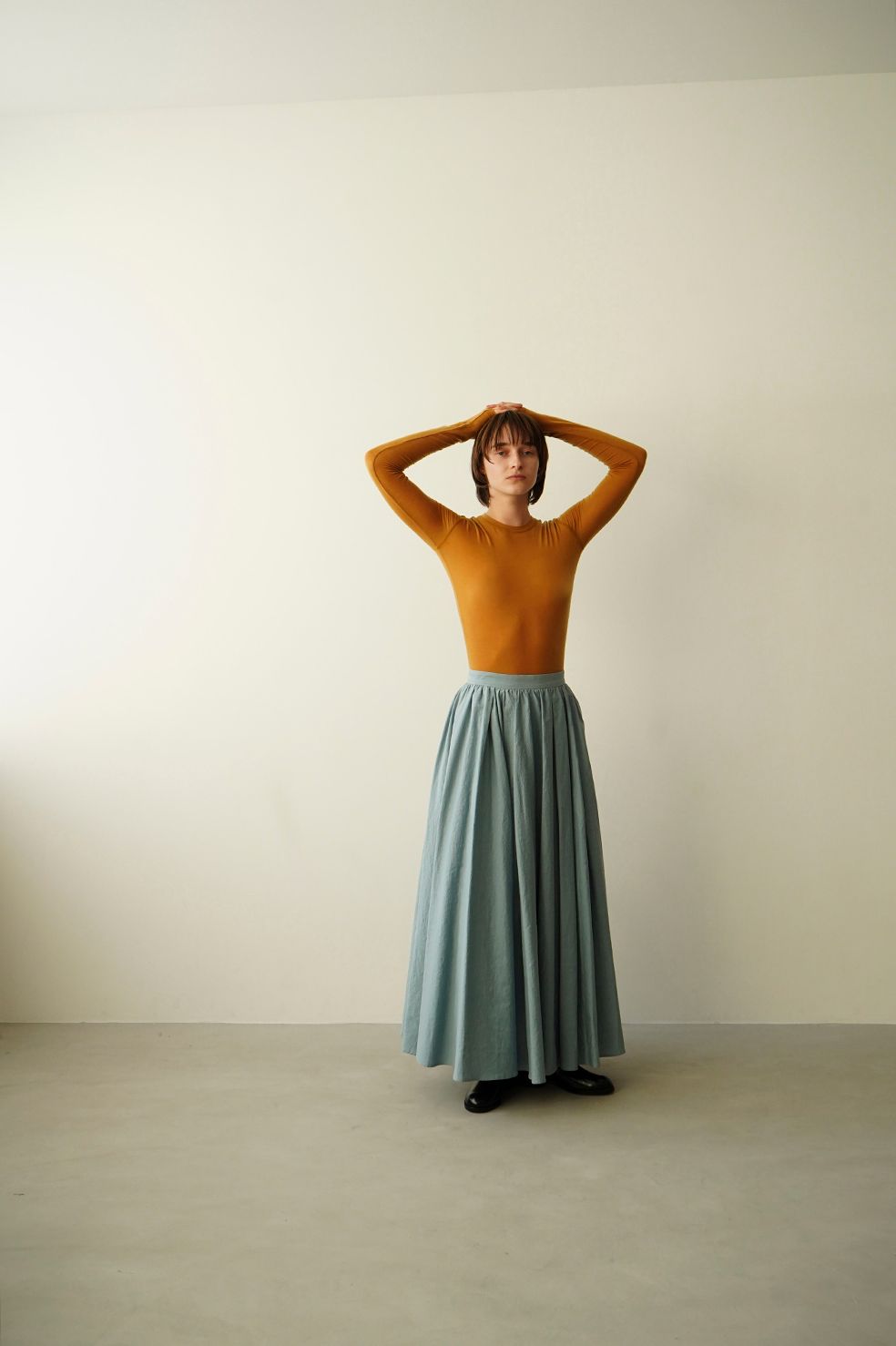 CLANE - ボリューム マキシ スカート - VOLUME MAXI SKIRT BLUE | ADDICT WEB SHOP