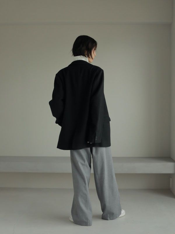 ウーリーシングルジャケット - BLACK