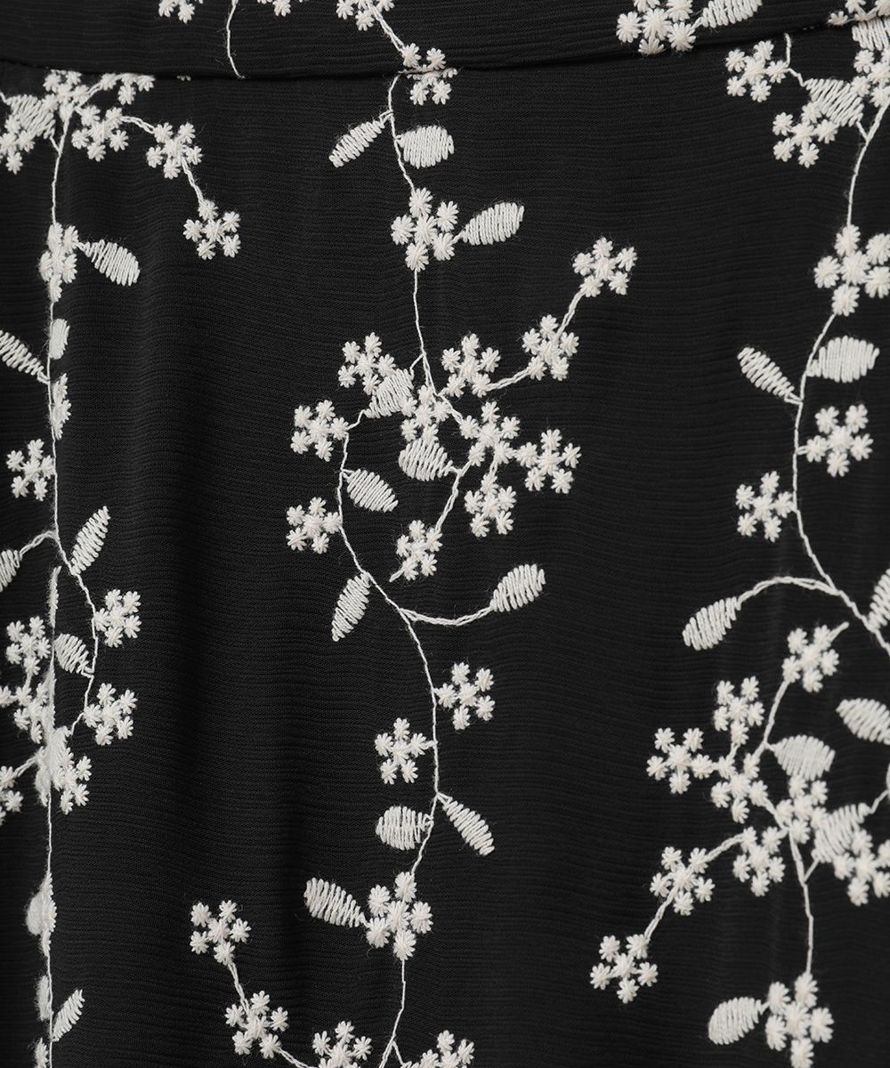 CLANE - ストライプフラワー刺繍スカート - STRIPE FLOWER EMBROIDERY