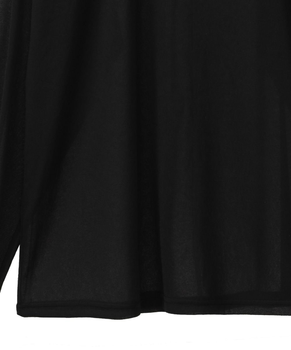 ロングスリーブカットソー - LINE SHEER L/S - BLACK
