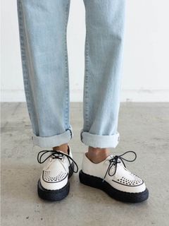スエード インターレースシューズ - "DAVID"Suede Inter Lace Shoes (WHITE)