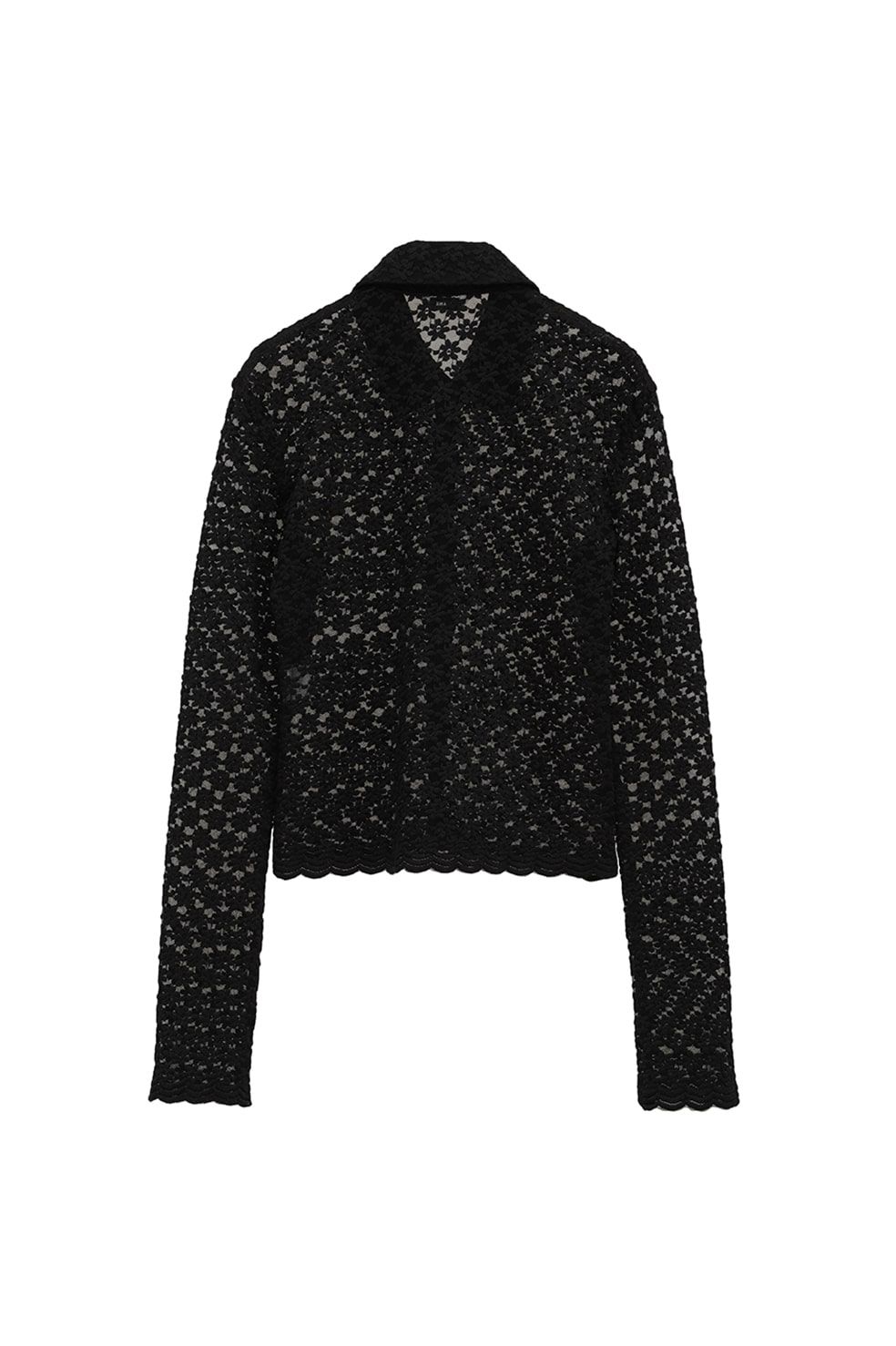 フラワーレースシャツ - 3D FLOWER LACE SHIRT (BLACK)