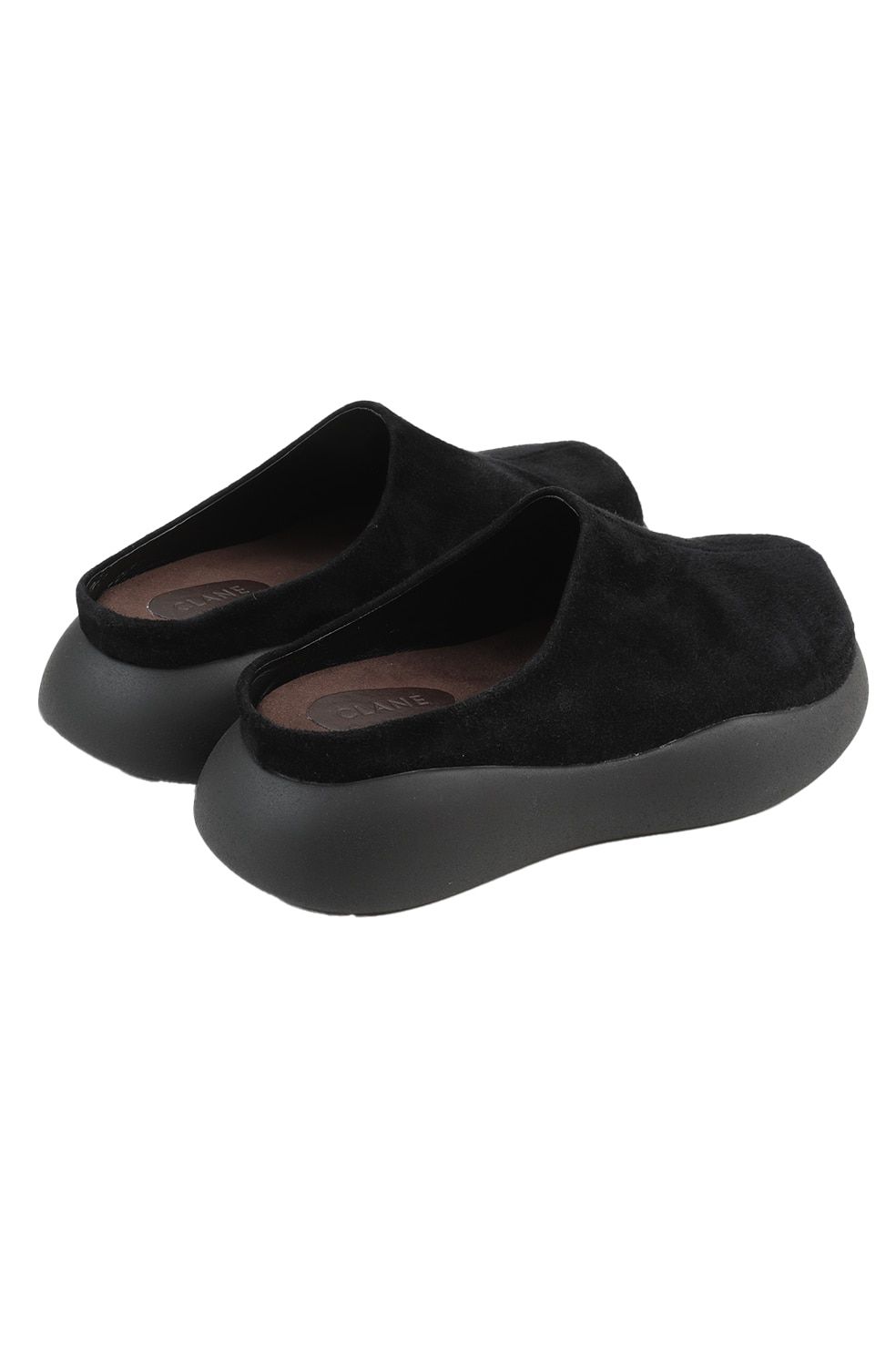 ボリュームソールシューズ - SUEDE PUFF SLIPONS (BLACK)