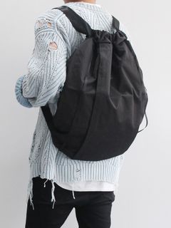 【白洲迅 着用モデル】 巾着リュック L - BLACK