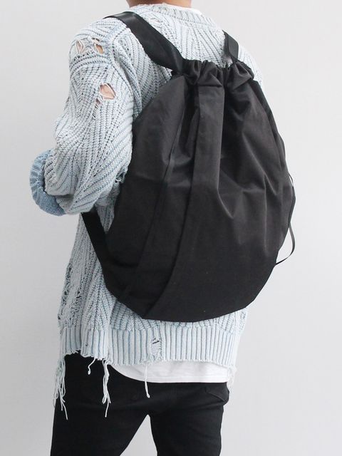 【白洲迅 着用モデル】 巾着リュック L - BLACK