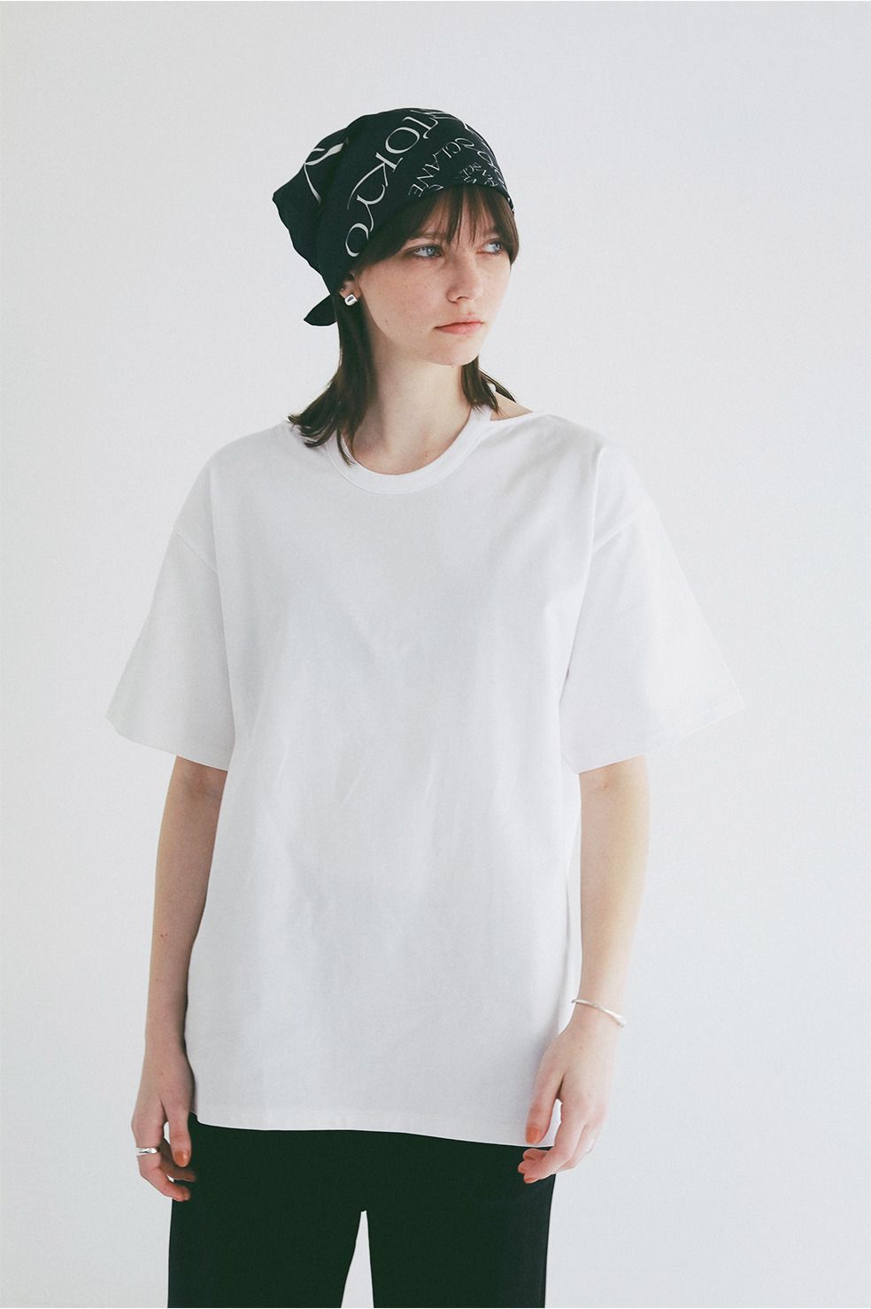 ダブルフェイストップス - W FACE NOTCHED RIB OVER TOPS (WHITE)