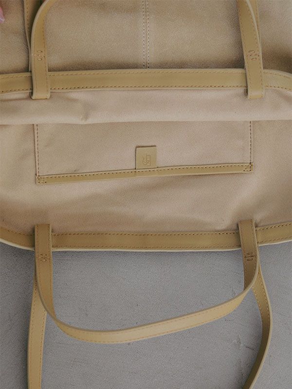 Wハンドルスウェードビッグトートバッグ （BEIGE）
