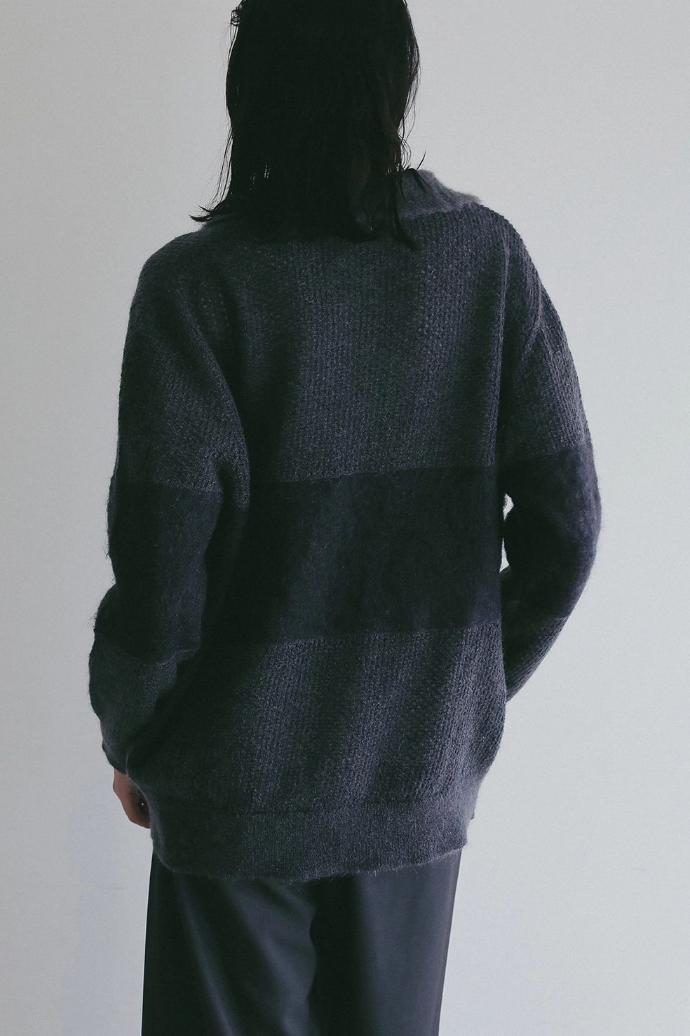 モヘアポロニット - MOHAIR POLO KNIT (CHARCOAL GRAY)