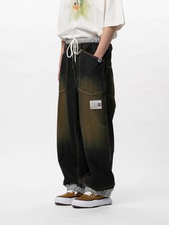 スウェットパンツ コンバインドデニムパンツ - Sweat Pants Combined Denim Pants (INDIGO)