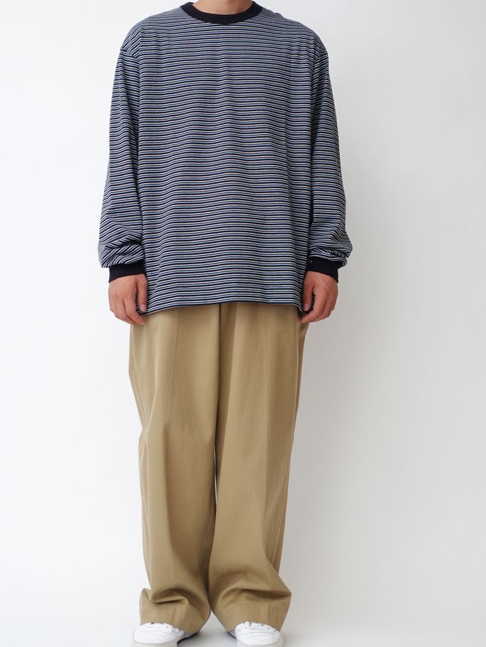 マルチボーダーロングスリーブカットソー  - MULTI BORDER L/S T-SHIRT NAVY