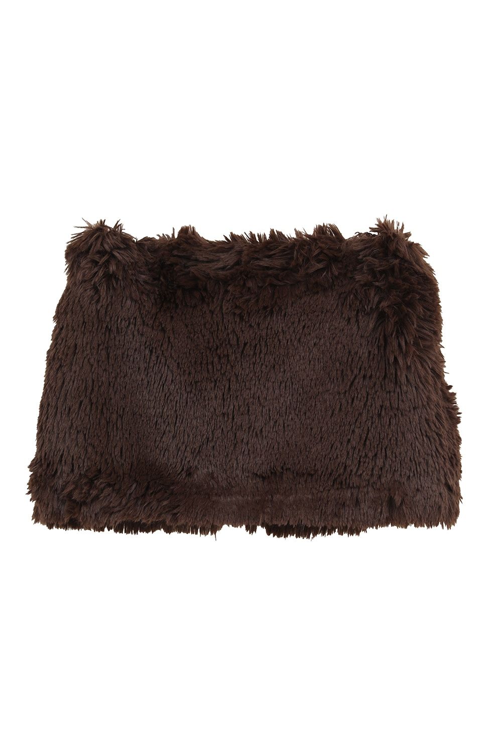 フェイクファーミニスカート - FAKE FUR MINI SKIRT (BROWN)