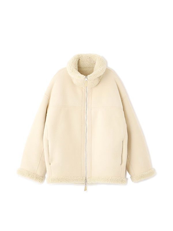 リバーシブルボアブルゾン  (BEIGE)