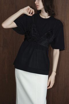 キャミソール ビスチェ - FRINGE BISTIER - BLACK