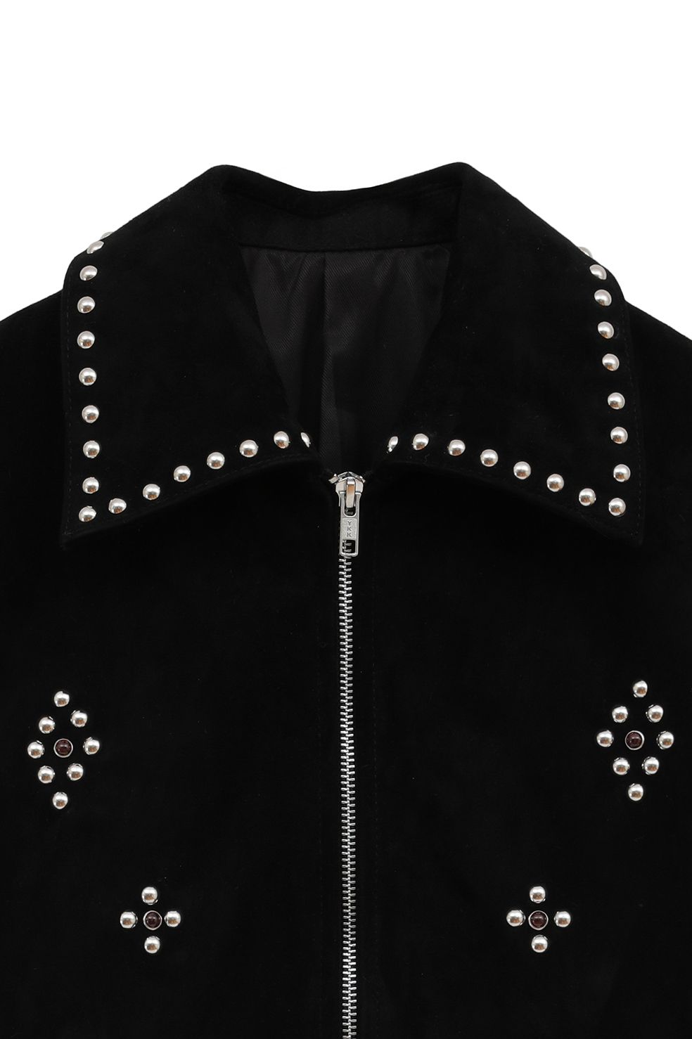スウェードレザー スタッズブルゾン - SUEDE STUDS BLOUSON - BLACK