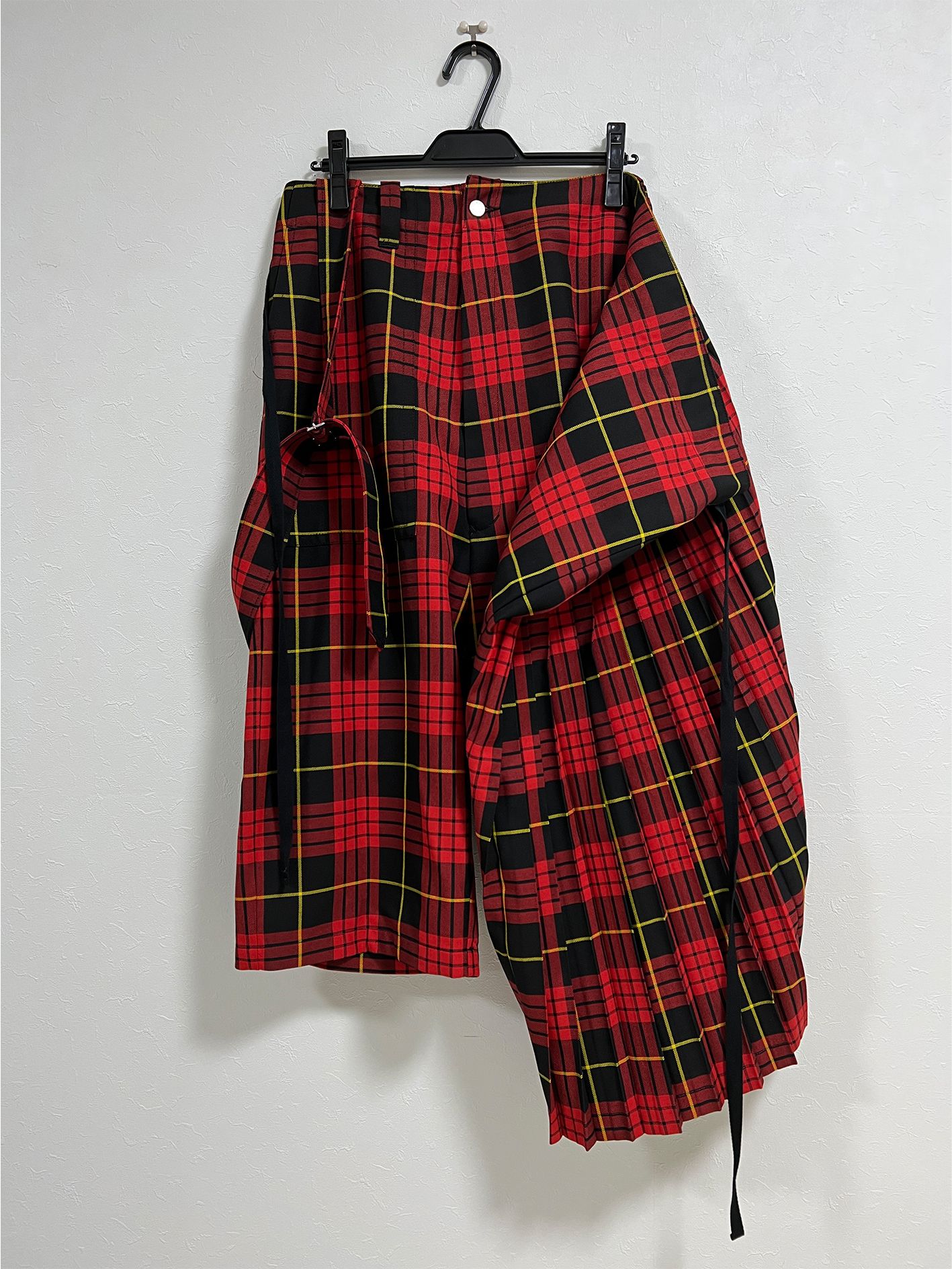 KIDILL - FOLD PLEATS PANTS BRITISH TARTAN - RED TARTAN | ADDICT WEB SHOP