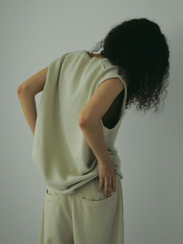 コットンカシミヤニットベスト - SAGE
