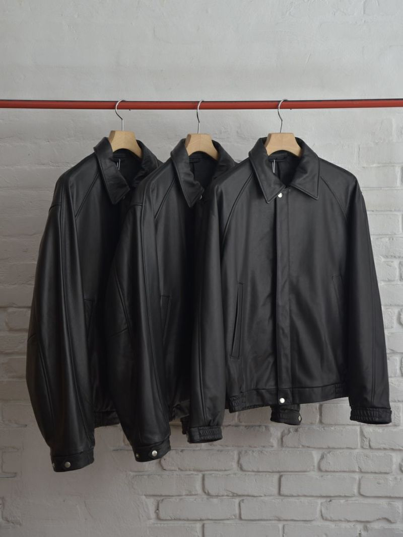 レザードリズラーブルゾン -  LEATHER DRIZZLER JACKET - BLACK