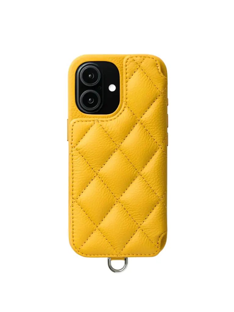 【GRACE / グレイス】 手帳型 レザーケース iPhone 14～17シリーズ対応 （サフランイエロー）