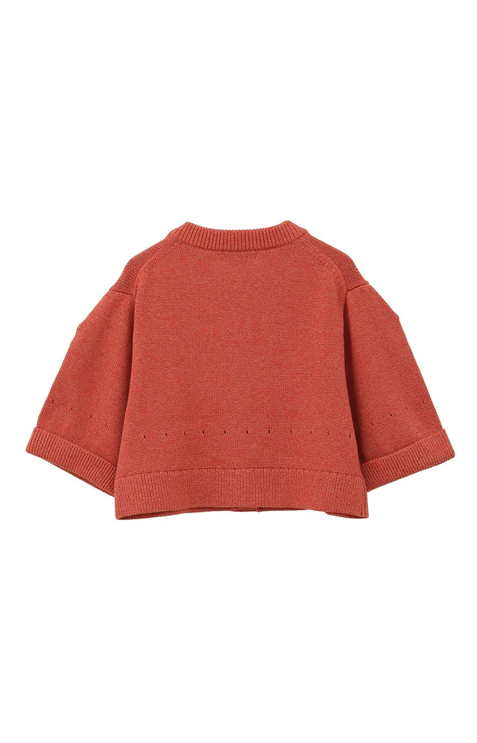 カーディガン - ニットパンツセット / HALF SLEEVE KNIT TOPS & PANTS SET - ORANGE