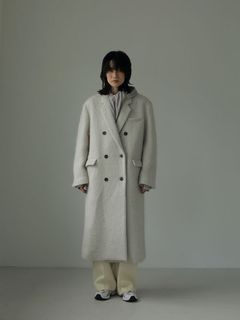 ウールシャギーチェスターコート - LIGHT GREY