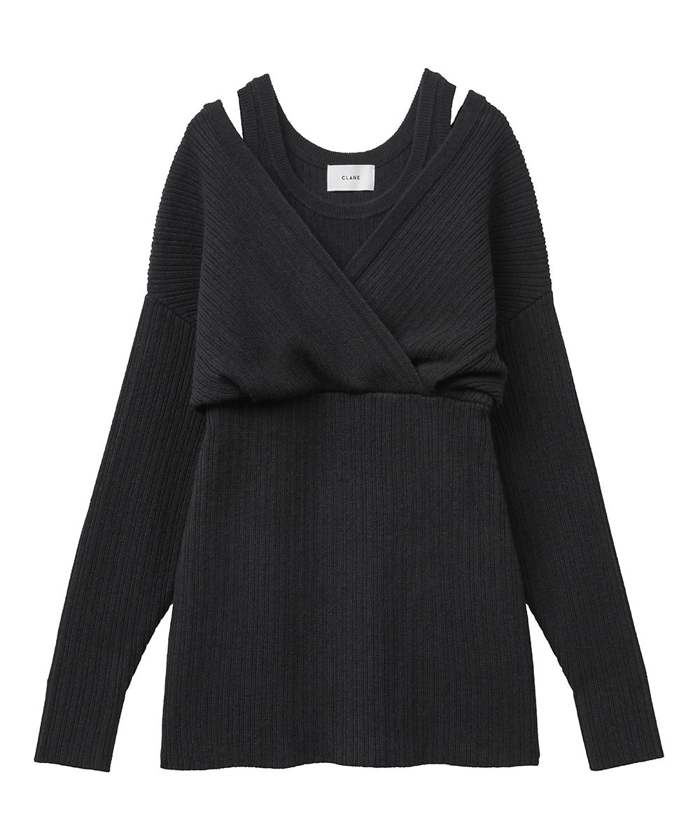 Clane CACHE COEUR LAYER KNIT TOPS ニット - トップス