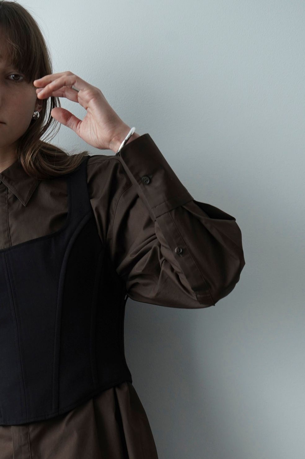 CLANE - オーバーシャツ - C OVER SHIRT - BROWN | ADDICT WEB SHOP