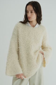 ベアシャギー ハンドニットトップス - BEAR SHAGGY HAND KNIT TOPS - IVORY