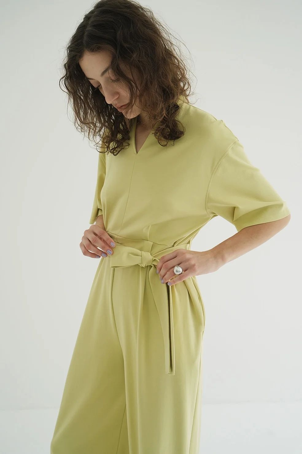 オールインワン - STAND COLLAR LOOSE ALL IN ONE - MINT
