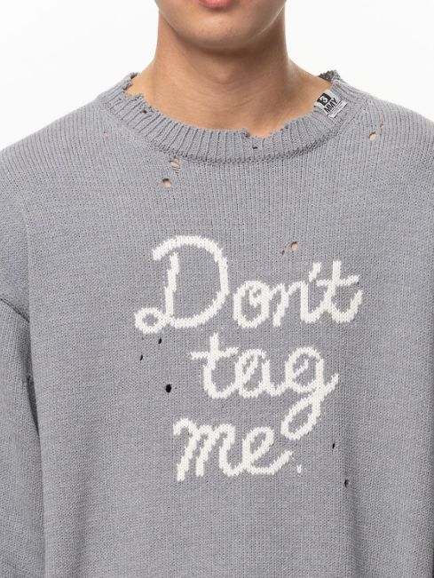 ドント タグ ミー ジャカード ニット セーター - Don't Tag Me Jacquard Knit Sweater (GREY)