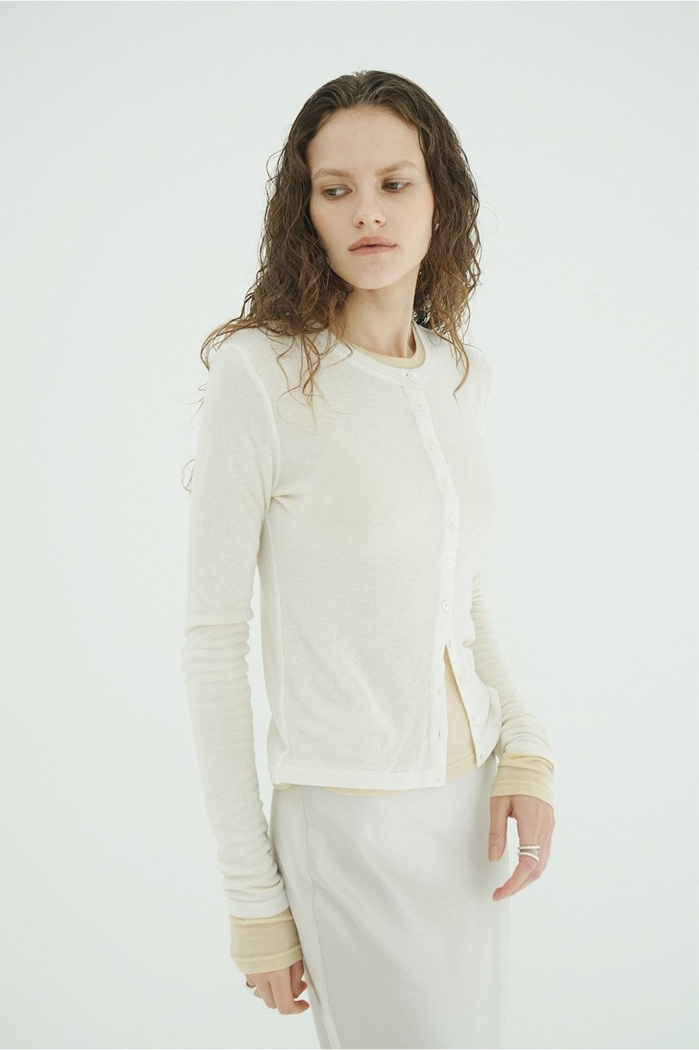 ソフトシアーレイヤードトップス - SOFT SHEER LAYERED TOPS(IVORY)