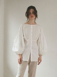 バックカシュクールブラウス - WHITE