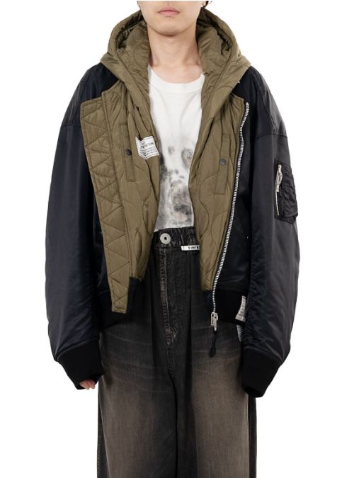 エクステンデッド プラケット フード フライト ジャケット | Extended Placket Hood Flight Jacket