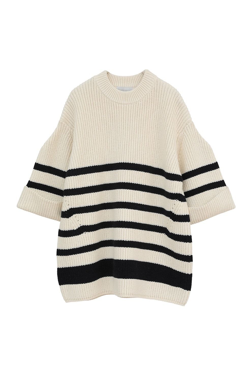 ニットトップス - OVER HALF SLEEVE KNIT TOPS (BORDER)