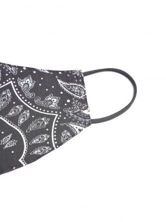 バンダナプリントフェイスマスク - Bandanna Print Face Mask BLACK
