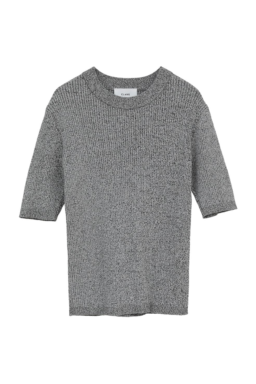 ハイネック 半袖リブニットトップス - H/N HALF SLEEVE RIB KNIT TOPS (MIX)