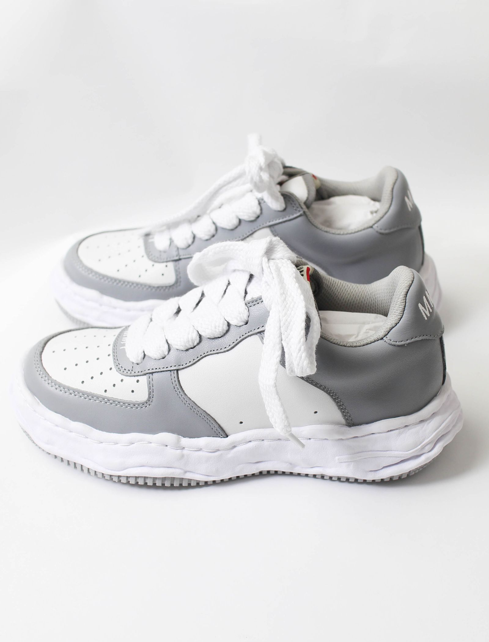 【10月入荷】 "WAYNE" OG Sole LEATHER Low-top Sneaker - GREY×WHITE