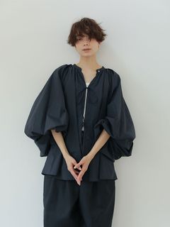 ボリュームスリーブシャツ - NAVY