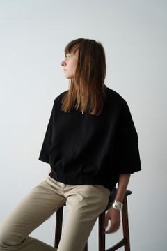タックヘム コンパクト トップス - TUCK HEM COMPACT TOPS - BLACK