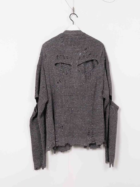 ニットカーディガン - SANGLE KNIT CARDIGAN - GREY