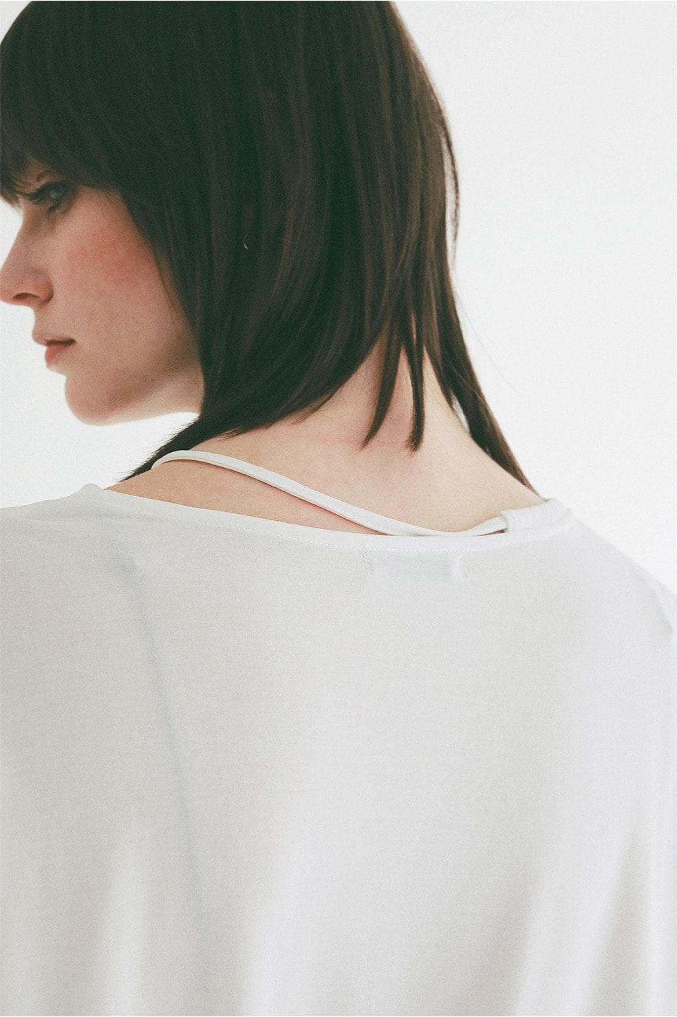 コードカットソー - DROOP THIN CODE SOFT TOPS (WHITE)