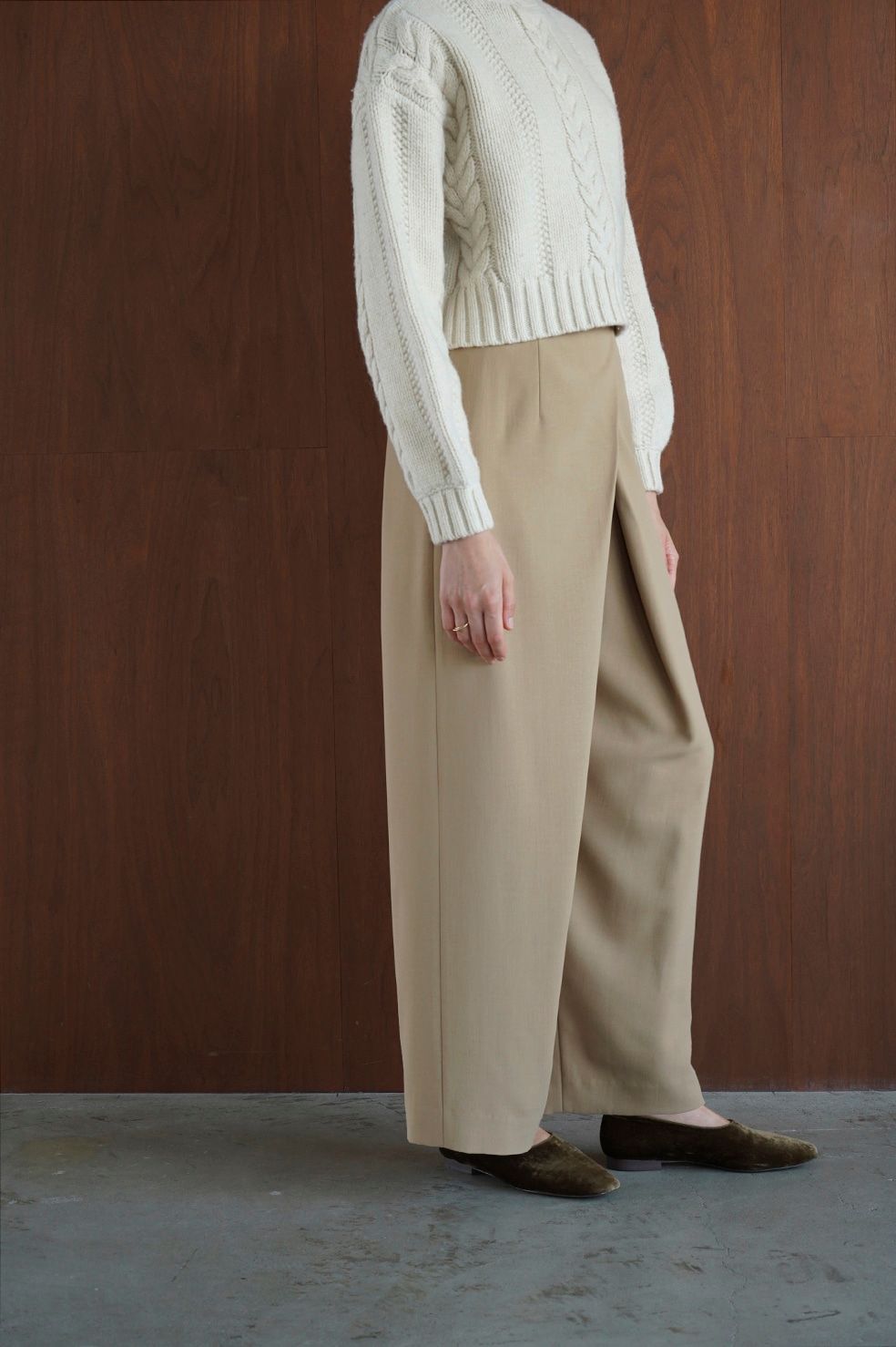 CLANE - クロス タック ワイド パンツ - CROSS TUCK WIDE PANTS