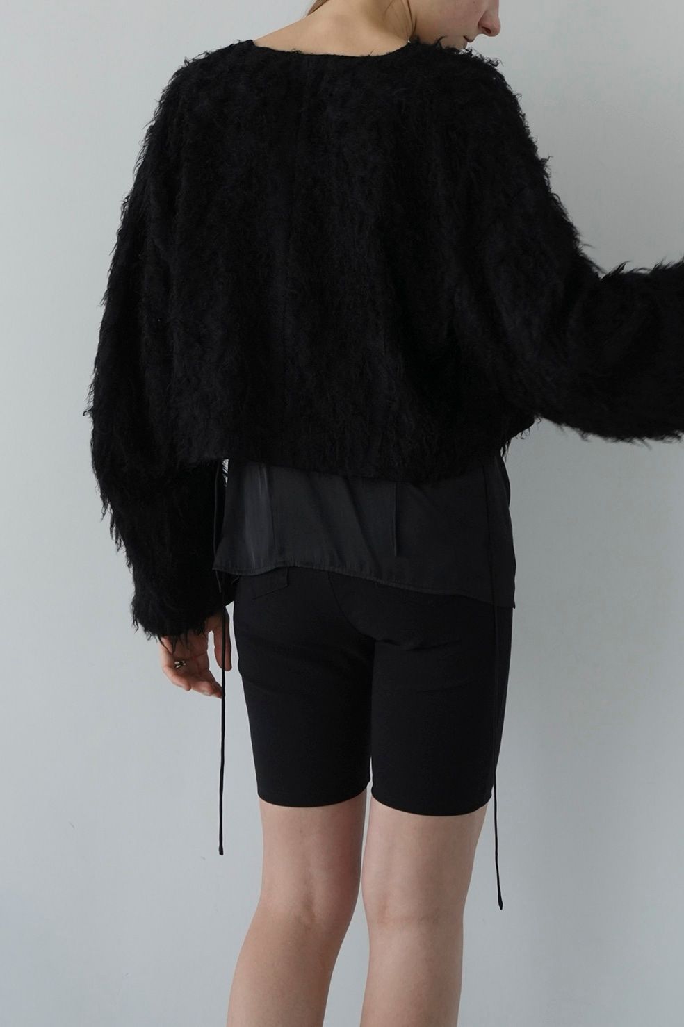 バイカーショーツ - RIB STRIPE BIKER SHORTS - BLACK