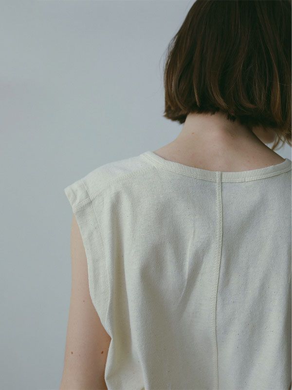ヘンプコットンスリーブレスプルオーバー - IVORY