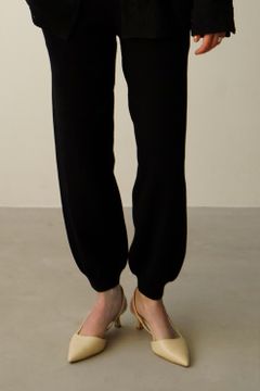 スリム ニット パンツ - SLIM KNIT PANTS BLACK